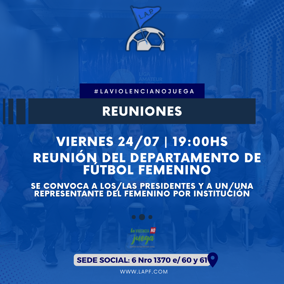 CONVOCATORIA REUNIÓN DEPTO DEL FÚTBOL FEMENINO