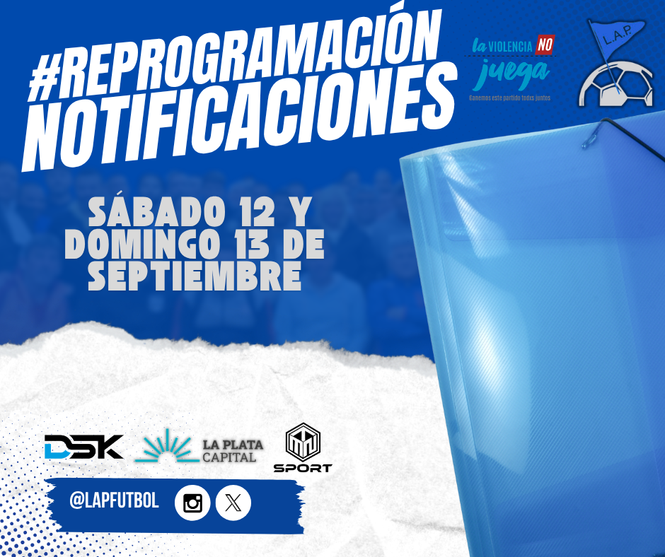 #ReProgramación NOTIFICACIONES DEL SÁBADO 12 Y DOMINGO 13 DE SEPTIEMBRE
