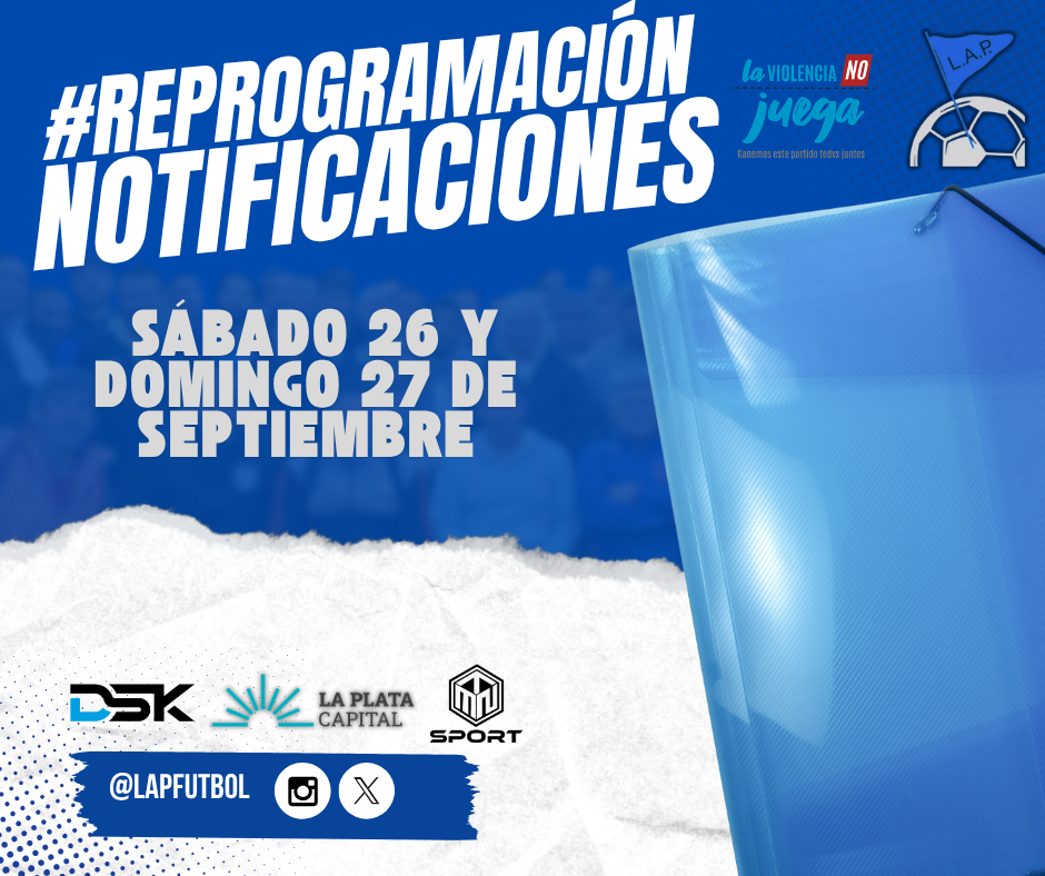 #ReProgramación NOTIFICACIONES DEL SÁBADO 26 Y DOMINGO 27 DE SEPTIEMBRE